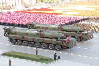 North Korean military participate in the celebration of the 70th anniversary of the founding of the ruling Workers' Party of Korea, in this undated photo released by North Korea's Korean Central News Agency (KCNA) in Pyongyang on October 12, 2015. Isolate