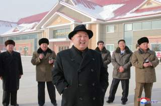 North Korea's leader Kim Jong Un is seen during the inspection of a potato flour factory in this undated photo released by North Korea's Korean Central News Agency (KCNA) in Pyongyang December 6, 2017. KCNA/via REUTERS ATTENTION EDITORS - THIS PICTURE WAS