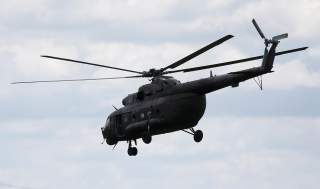 A Russian-made MI-17 helicopter of the Colombian army is seen flying in Meta, Colombia January 14, 2018. 