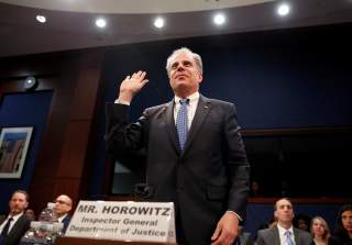 U.S. Department of Justice Inspector General Michael Horowitz testifies to a joint hearing of the House Judiciary and House Oversight and Government Reform Committee titled, 