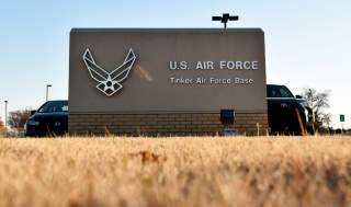 An entry gate is seen at Tinker Air Force Base, Oklahoma, U.S. November 26, 2018. Picture taken November 26, 2018. To match Special Report USA-MILITARY/CONSTRUCTION REUTERS/Nick Oxford
