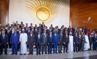 African Heads of State pose for a group photo during the opening of the 32nd Ordinary Session of the Assembly of the Heads of State and the Government of the African Union (AU) in Addis Ababa, Ethiopia, February 10, 2019. REUTERS/Tiksa Negeri