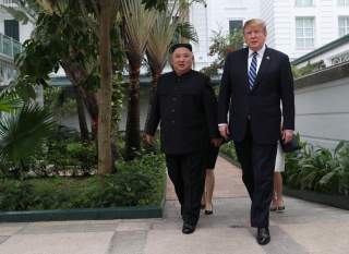 orth Korean leader Kim Jong Un and U.S. President Donald Trump walk in the garden of the Metropole hotel during the second North Korea-U.S. summit in Hanoi, Vietnam February 28, 2019. REUTERS/Leah Millis