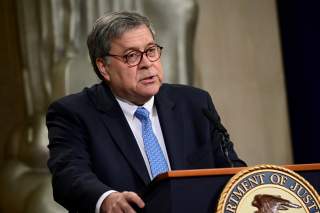 U.S. Attorney General William Barr delivers opening remarks at a summit on 