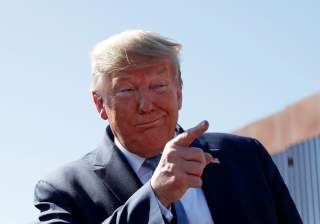 U.S. President Donald Trump gestures during his visit to a section of the U.S.-Mexico border wall in Otay Mesa, California, U.S. September 18, 2019. REUTERS/Tom Brenner