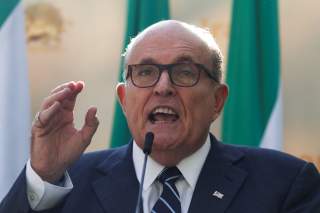 Former New York City Mayor Rudy Giuliani speaks during a rally to support a leadership change in Iran outside the U.N. headquarters in New York City, New York, U.S., September 24, 2019. REUTERS/Shannon Stapleton