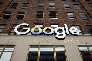 FILE PHOTO: The Google logo is displayed outside the company offices in New York, U.S., June 4, 2019. REUTERS/Brendan McDermid/File Photo