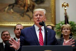 U.S. President Donald Trump delivers remarks on honesty and transparency in healthcare prices inside the Roosevelt Room at the White House in Washington, U.S., November 15, 2019. REUTERS/Tom Brenner