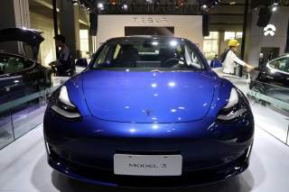 A China-made Tesla Model 3 electric vehicle is seen ahead of the Guangzhou auto show in Guangzhou, Guangdong province, China November 21, 2019. REUTERS/Yilei Sun