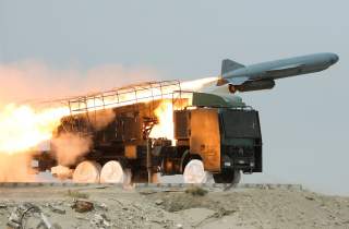 A Saegheh missile is fired from its launch vehicle during Iran's Revolutionary guards war games in the Hormuz area of southern Iran April 25, 2010. REUTERS/Mehdi Marizad/Fars News (IRAN - Tags: POLITICS MILITARY)