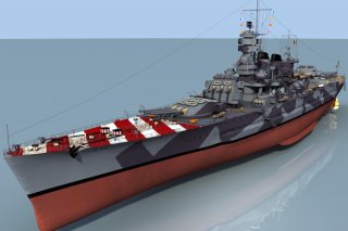 3D rendering of the different views of the Regia Marina Roma battleship. Wikimedia/cbhierro.