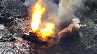 Russian Tank Destroyed in Ukraine