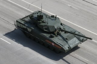 Prototype of Russian main battle tanke T-14 Armata, view from above at the Victory Parade, Moscow. 9 May 2015. Wikimedia/Voevaya mashina. Creative Commons Attribution-Share Alike 4.0 International license.