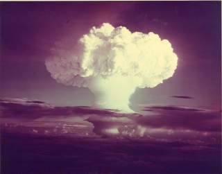 Ivy Mike (yield 10.4 mt) - an atmospheric nuclear test conducted by the U.S. at Enewetak Atoll on 1 November 1952. It was the world's first successful hydrogen bomb.