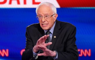 Democratic U.S. presidential candidate Senator Bernie Sanders speaks during the 11th Democratic candidates debate of the 2020 U.S. presidential campaign, held in CNN's Washington studios without an audience because of the global coronavirus pandemic, in W