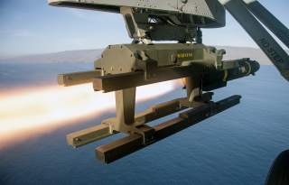 An AGM-114B Hellfire missile is launched from an MH-60S Seahawk helicopter, attached to Helicopter Sea Combat Squadron Eight (HSC-8), during a live fire exercise in San Clemente, Calif., Feb. 4, 2015. HSC-8 provides vertical lift Search and Rescue, Logist