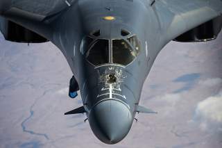 A U.S. Air Force B1-B Lancer flies over Iraq in support of Operation Inherent Resolve, Dec. 24, 2015. OIR is the coalition intervention against the Islamic State of Iraq and the Levant. (U.S. Air Force photo by Tech. Sgt. Nathan Lipscomb)