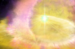 An artist's impression of supernova SN2016aps, provided by Northwestern University April 13, 2020. Aaron Geller/Northwestern University/Handout via REUTERS. 