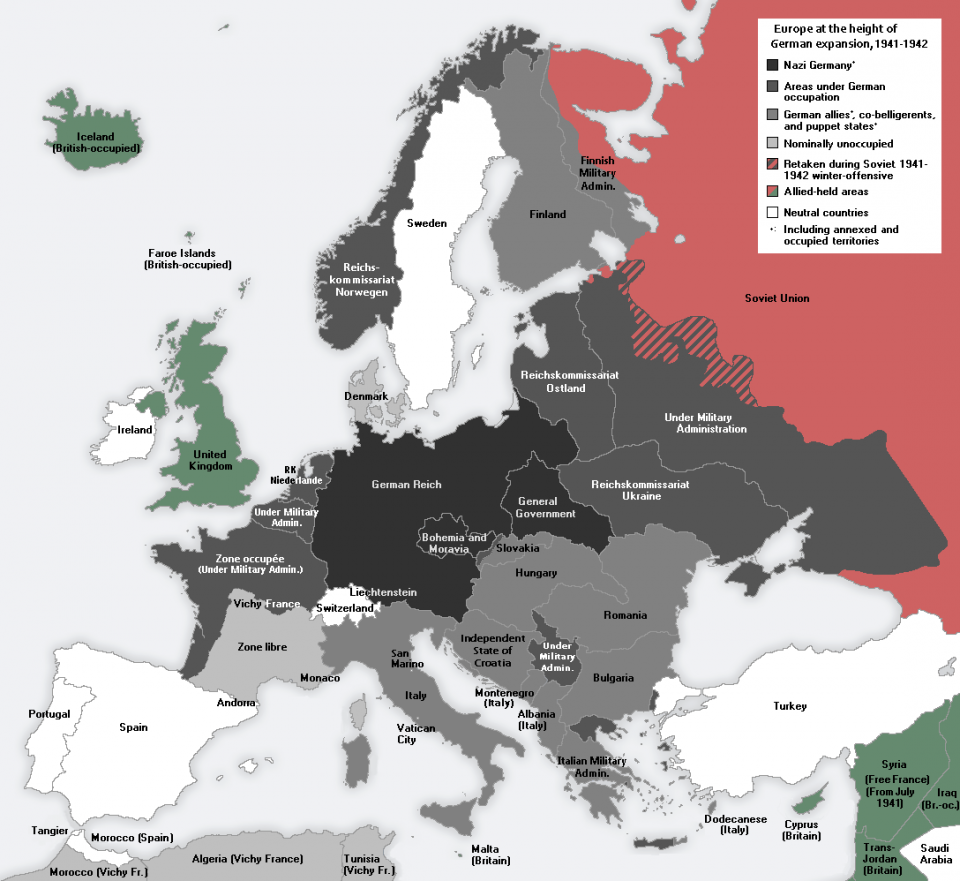 Nazi Germany Vs Russia The World War II Front Where Tens Of Millions   Europe Under Nazi Domination 