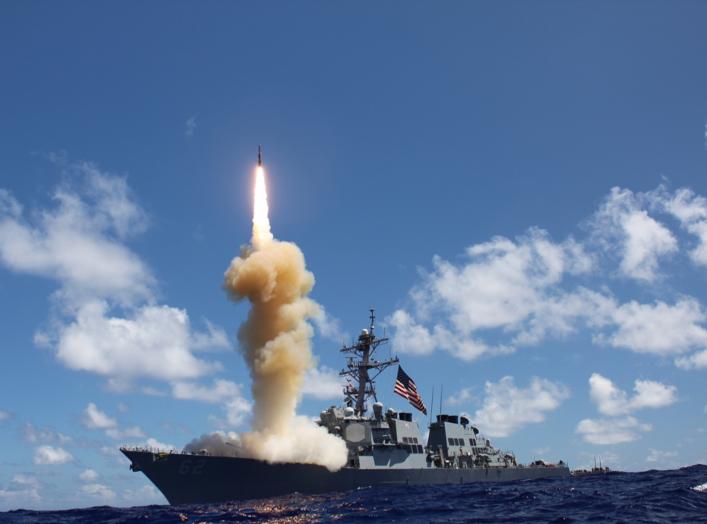 The guided-missile destroyer USS Fitzgerald (DDG 62) launches a Standard Missile-3 (SM-3) as apart of a joint ballistic missile defense exercise. America's Sailors are Warfighters, a fast and flexible force deployed worldwide