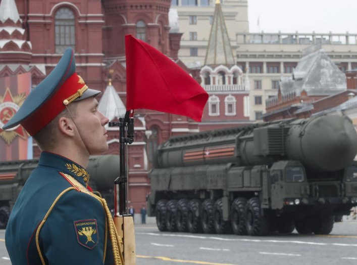 Russian servicemen drive Yars RS-24 intercontinental ballistic missile systems during the Victory Day parade, which marks the anniversary of the victory over Nazi Germany in World War Two, in Red Square in central Moscow, Russia May 9, 2019. REUTERS/Maxim