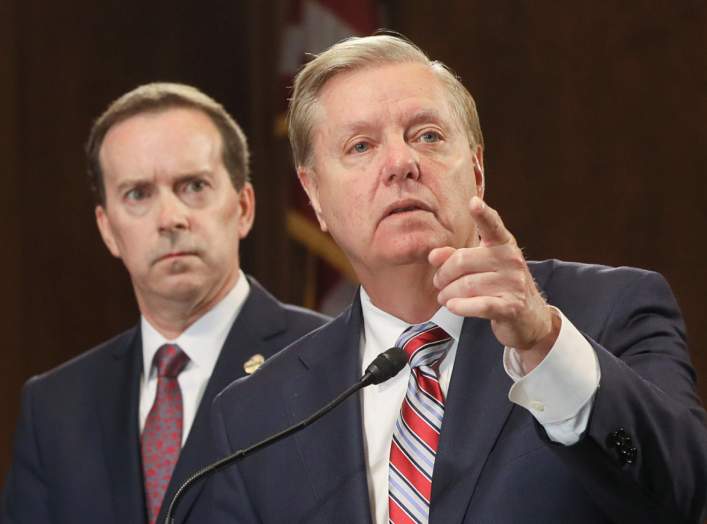 U.S. Senate Judiciary Committee Chairman Lindsey Graham (R-SC) holds a news conference to discuss immigration legislation and the U.S.-Mexico border on Capitol Hill in Washington, U.S., May 15, 2019. REUTERS/Jonathan Ernst