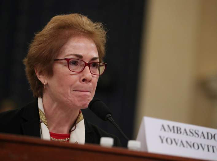 Marie Yovanovitch, former U.S. ambassador to Ukraine, testifies before a House Intelligence Committee hearing as part of the impeachment inquiry into U.S. President Donald Trump on Capitol Hill in Washington, U.S., 