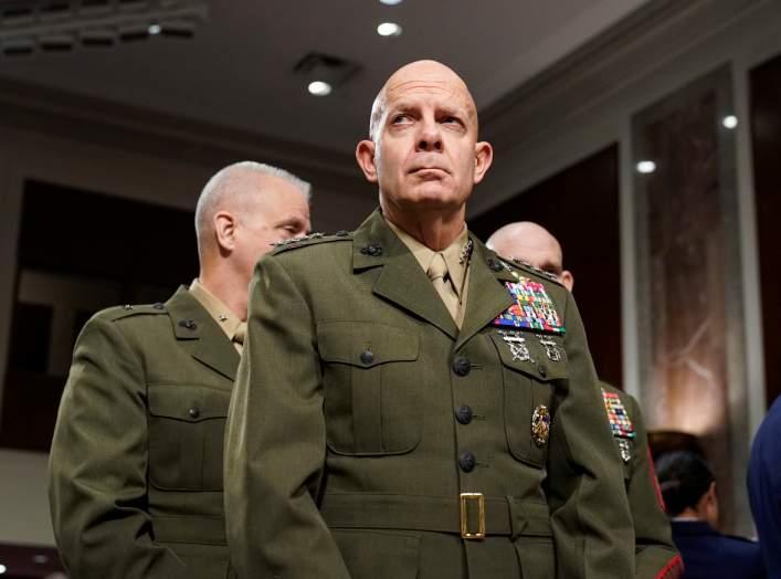 Gen. David Berger, commandant of the Marine Corps, arrives to testify to the Senate Armed Services Committee about military housing on Capitol Hill in Washington, U.S., December 3, 2019. REUTERS/Joshua Roberts