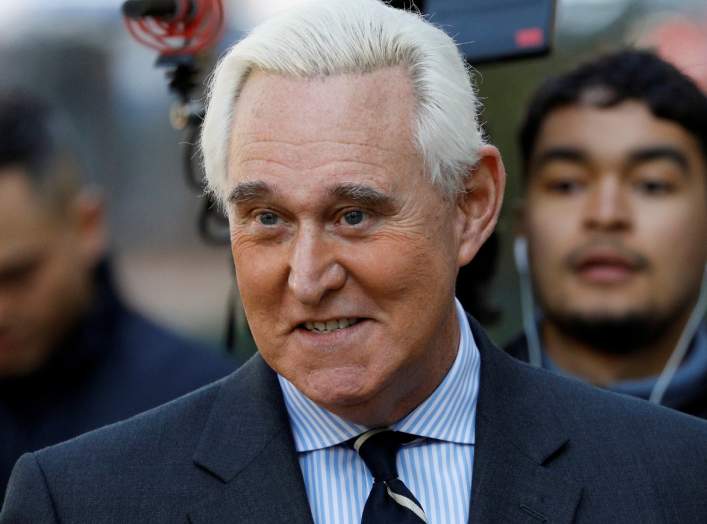 Roger Stone, former campaign adviser to U.S. President Donald Trump, arrives for his criminal trial on charges of lying to Congress, obstructing justice and witness tampering at U.S. District Court in Washington, U.S., November 6, 2019. REUTERS/Tom Brenne