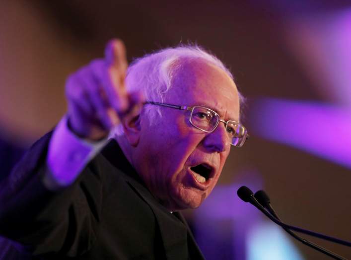 Democratic U.S. presidential candidate Senetor Bernie Sanders speaks with voters at the First in the South Dinner in Charleston, South Carolina, U.S., February 24, 2020. REUTERS/Randall Hill