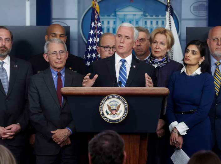 U.S. Vice President Mike Pence addresses reporters during his daily Coronavirus Task Force news briefing at the White House in Washington, U.S. March 10, 2020. REUTERS/Jonathan Ernst/
