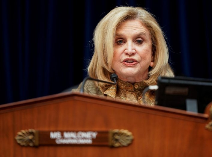 Chairwoman of the House Government Oversight and Reform Committee Carolyn Maloney (D-NY) leads a hearing about coronavirus preparedness and response on Capitol Hill in Washington, U.S., March 12, 2020. REUTERS/Joshua Roberts