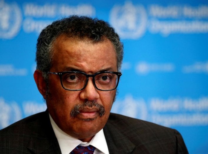 Director General of the World Health Organization (WHO) Tedros Adhanom Ghebreyesus attends a news conference on the situation of the coronavirus (COVID-2019), in Geneva, Switzerland, February 28, 2020. REUTERS/Denis Balibouse