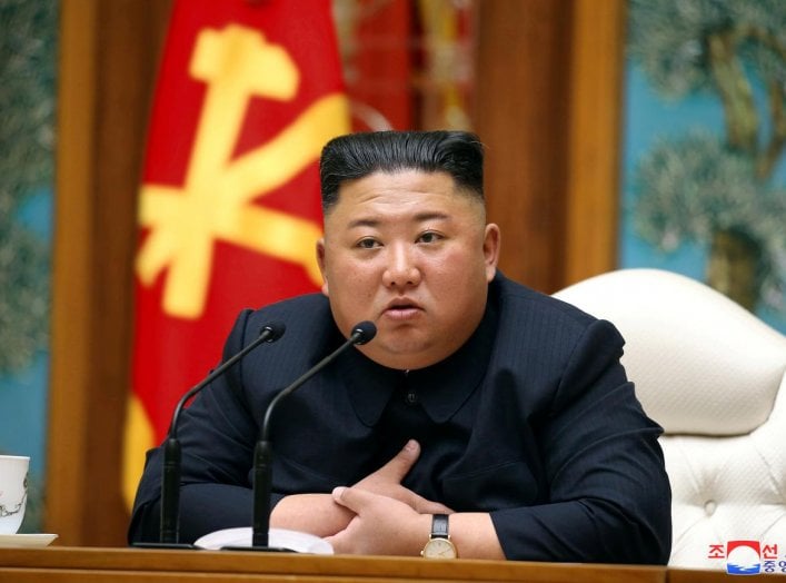 North Korean leader Kim Jong Un takes part in a meeting of the Political Bureau of the Central Committee of the Workers' Party of Korea (WPK) in this image released by North Korea's Korean Central News Agency (KCNA) on April 11, 2020. KCNA/via REUTERS