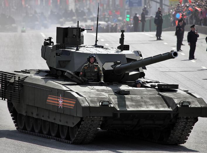 Main battle tank T-14 object 148 Armata (in the streets of Moscow on the way to or from the Red Square)
