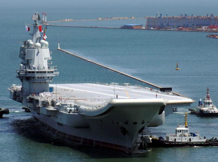 China's first domestically developed aircraft carrier is seen at a port in Dalian after completing its first sea trials, in Liaoning province, China May 18, 2018. Picture taken May 18, 2018. REUTERS/Stringer ATTENTION EDITORS - THIS IMAGE WAS PROVIDED BY 