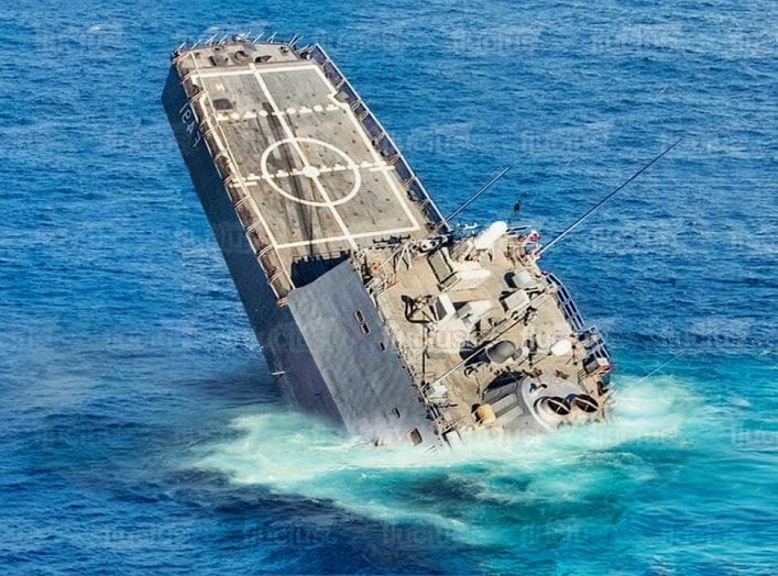 Aircraft Carrier Sinking U.S. Navy