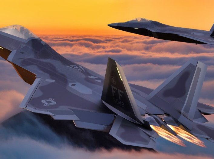 F-22 Raptor in the Sky Artist Image