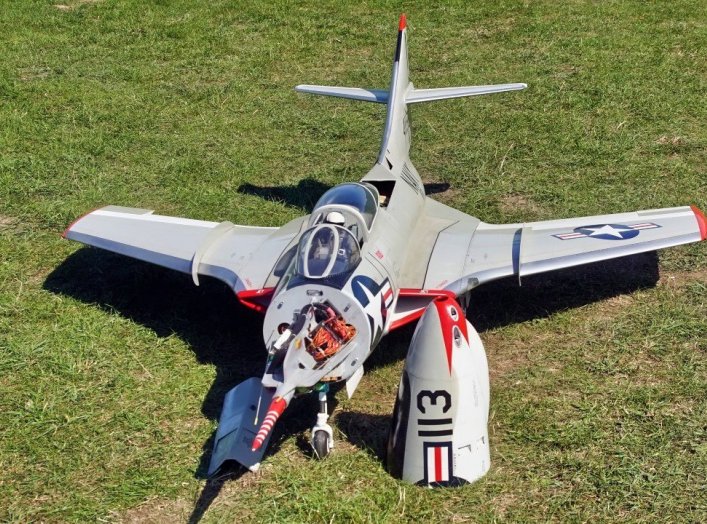 A U.S. Navy F9F Panther Has the First Recorded Jet-On-Jet