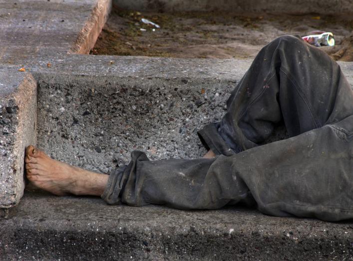 Homeless on bench, Hermosillo, Sonora, Mexico. 25 May 2009. Tomas Castelazo.