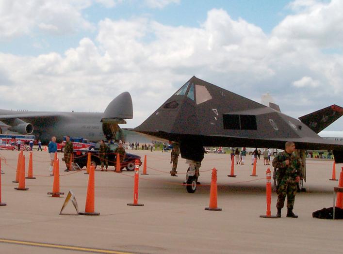 https://www.dvidshub.net/image/760216/f-117-stealth-bomber-with-c-5a-transport-background-flight-line-wright-patterson-air-force