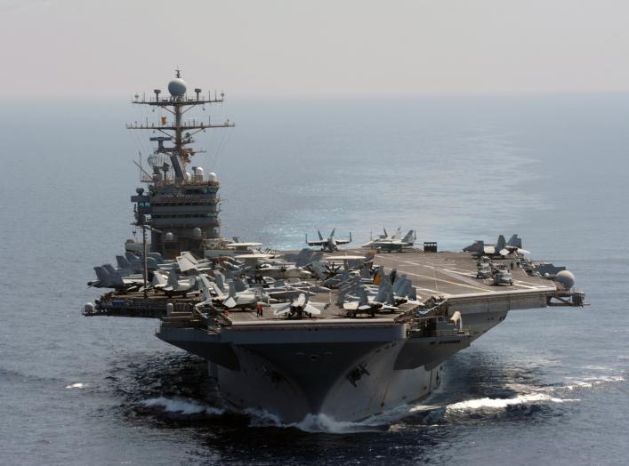 The Nimitz-class aircraft carrier USS Abraham Lincoln transits the Indian Ocean in this U.S. Navy handout photo dated January 18, 2012.