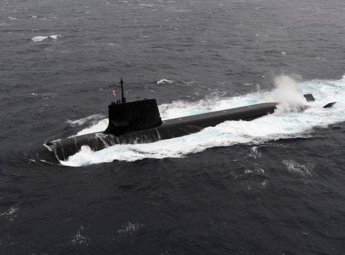A Japan Maritime Self-Defense Forces diesel-electric submarine Soryu is seen in this undated handout photo released by the Japan Maritime Self-Defense Forces, and obtained by Reuters on September 1, 2014. Japan and Australia are leaning towards a multibil