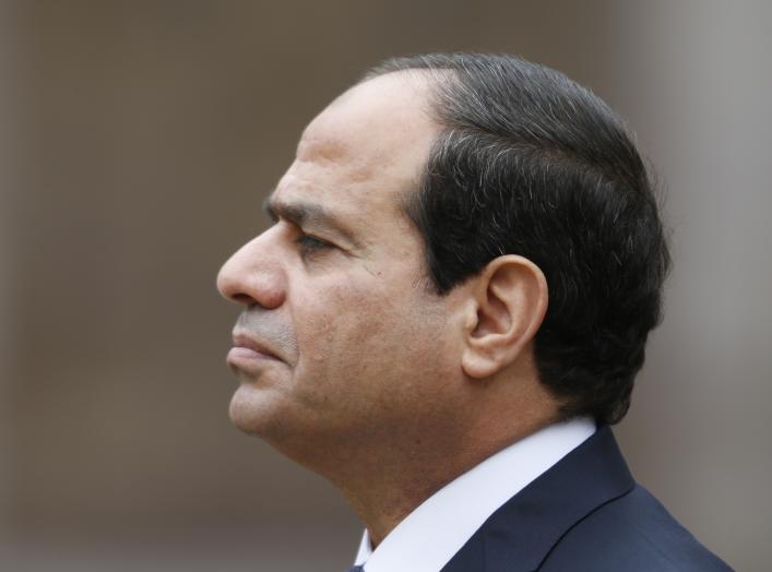 Egyptian President Abdel Fattah al-Sisi attends a military ceremony in the courtyard of the Invalides in Paris, November 26, 2014. REUTERS/Charles Platiau