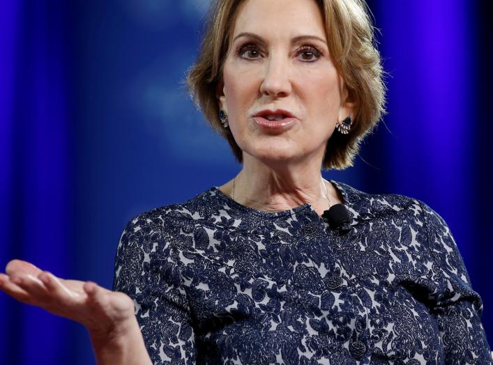 Former Republican presidential candidate Carly Fiorina speaks at the Conservative Political Action Conference (CPAC) in Oxon Hill, Maryland, U.S. February 24, 2017. REUTERS/Joshua Roberts