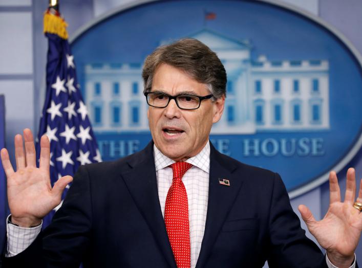 U.S. Energy Secretary Rick Perry speaks to reporters during a briefing at the White House in Washington, U.S., June 27, 2017. REUTERS/Kevin Lamarque