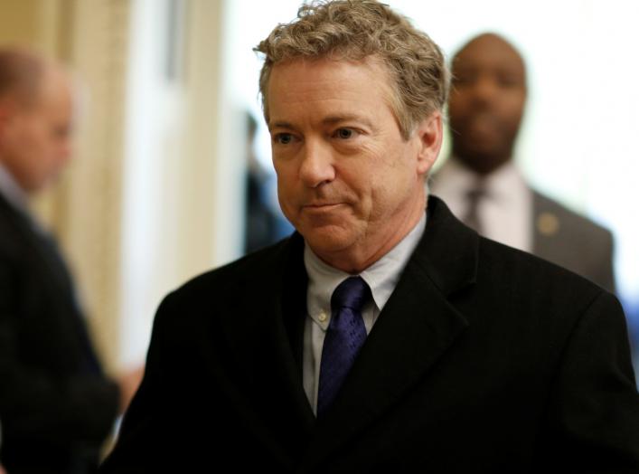 Senator Rand Paul (R-KY) walks from Senate Republican weekly policy luncheon on Capitol Hill in Washington, U.S., March 6, 2018. REUTERS/Joshua Roberts