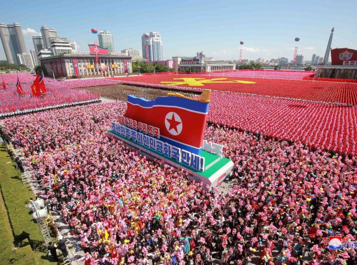 People take part in celebrations marking the 70th anniversary of North Korea's foundation in Pyongyang, North Korea, in this undated photo released September 10, 2018 by North Korea's Korean Central News Agency (KCNA). KCNA via REUTERS ATTENTION EDITORS -