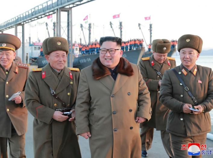 North Korean leader Kim Jong Un visits fisheries in the Donghae area, North Korea, in this picture released by the Korean Central News Agency on December 1, 2018. KCNA via REUTERS ATTENTION EDITORS - THIS IMAGE WAS PROVIDED BY A THIRD PARTY. REUTERS IS UN