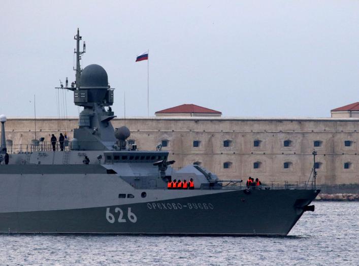 Russian navy new missile carrier ship Orekhovo-Zuyevo arrives to the port of Sevastopol, Crimea December 7, 2018. REUTERS/Pavel Rebrov